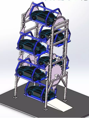 垂直旋轉式立體車庫簡易模型3D圖紙解析 Solidworks設計與應用前景
