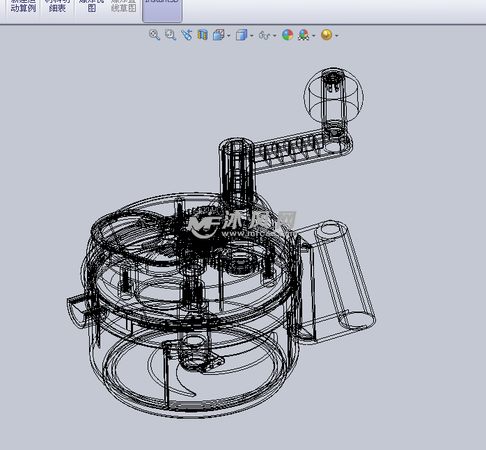 手搖式攪拌機設計 基于SolidWorks的機械模型下載與沐風圖紙應用